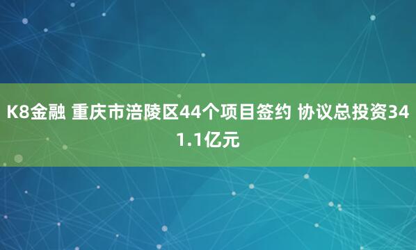 K8金融 重庆市涪陵区44个项目签约 协议总投资341.1亿元